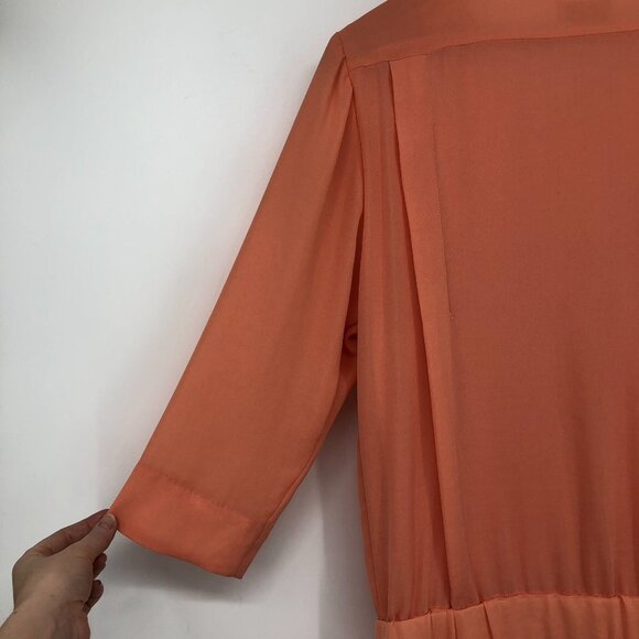 By Malene Birger Peach  Crepe Maryam Dress gold zipper pockets elastic waistband - Picture 10 of 16